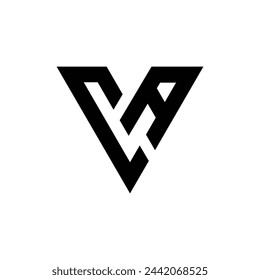 Triangle modern shape letter c v a unique monogram logo