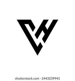 Triangle modern shape letter c v h unique monogram logo