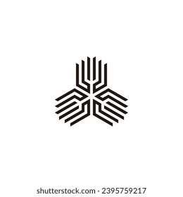 Triángulo, moderno, tecnología símbolo geométrico simple vector logo