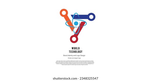 triangle modern technology logo design for graphic designer or web developer