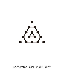 Triangle, molecules geometric symbol simple logo vector
