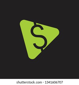 triangle money dollar simple logo vector