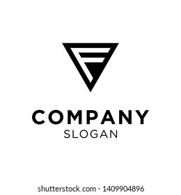 Triangle + Monogram, Initial F Logo Design Template