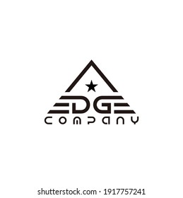 Triangle Monogram Initials D G or Lettering EDGE Logo Design