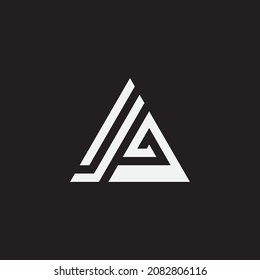 Triangle monogram logo design. Letter a truangle logo concept.