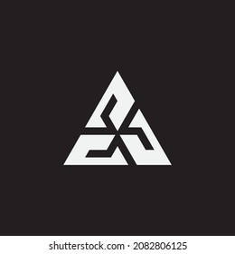 Triangle monogram logo design. Letter a truangle logo concept.