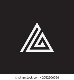 Triangle monogram logo design. Letter a truangle logo concept.