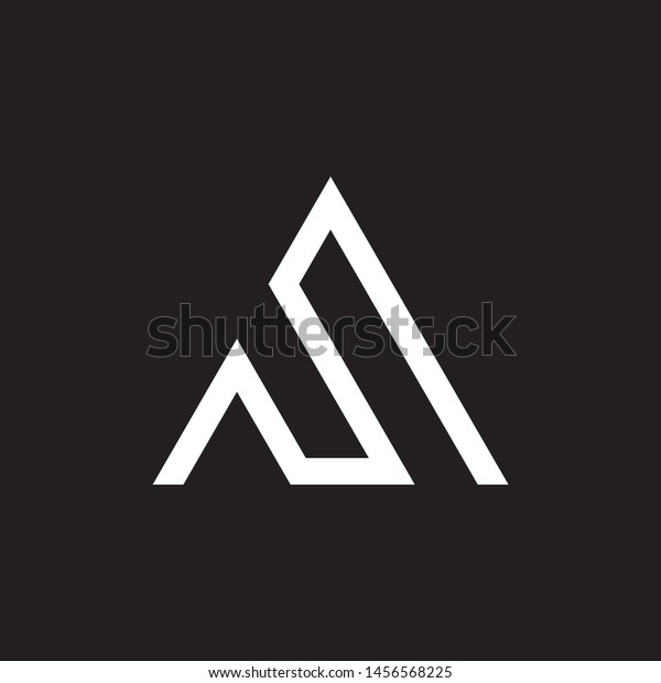 Triangle Monoline Logo Design Simple Modern Stock Vector Royalty Free