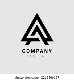 diseño de logotipo de montaña monológica triangular