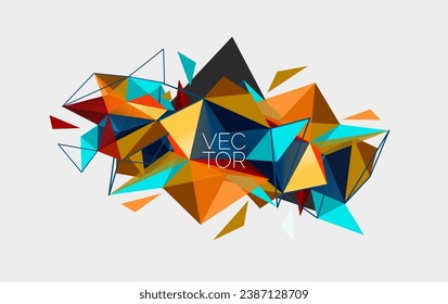 Triangle mosaic composition geometric abstract background, dynamic and structured visual experience