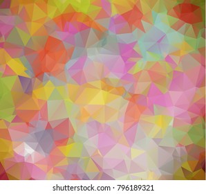Triangle mosaic low polygonal abstract background. Vector illustration. Colorful polygon gradient futuristic horizontal pattern.