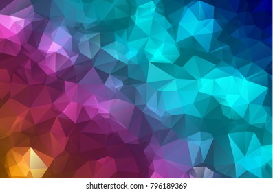 Triangle mosaic low polygonal abstract background. Vector illustration. Colorful polygon gradient futuristic horizontal pattern.