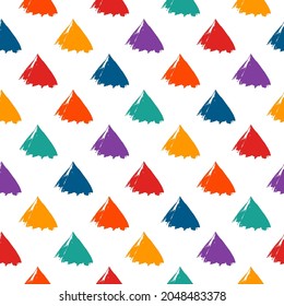 Motivo de triángulo mínimo de impresión geométrica. Dibujar un patrón sin fisuras. Fondo de diseño de grunge libre. Moderno y moderno adorno geo sencillo. Papel mural abstracto de vector dibujado a mano artificial