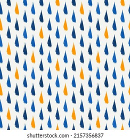 Triangle motif minimal geometric print. Paint brush seamless pattern. Freehand grunge design background. Trendy handdrawn modern simple geo ornament. Artistic hand drawn abstract vector wallpaper