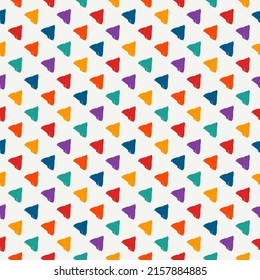 Triangle motif minimal geometric print. Paint brush seamless pattern. Freehand grunge design background. Trendy handdrawn modern simple geo ornament. Artistic hand drawn abstract vector wallpaper