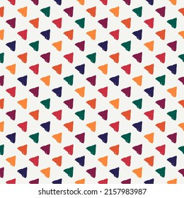 Triangle motif minimal geometric print. Paint brush seamless pattern. Freehand grunge design background. Trendy handdrawn modern simple geo ornament. Artistic hand drawn abstract vector wallpaper