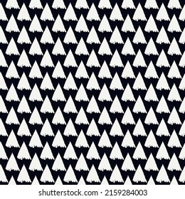 Triangle Motiv minimaler geometrischer Druck. Malerpinselnahtloses Muster. Freehand Grunge Design Hintergrund. Trendy handgezeichnet moderne, einfache Geo-Ornament. Künstlerisch gezeichnete abstrakte Vektorhintergrund
