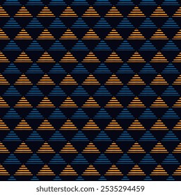 Triangle motif minimal geometric print. Paint brush seamless pattern. Freehand design background. Trendy handdrawn modern simple geo ornament. Artistic hand drawn abstract vector wallpaper