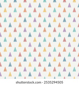 Triangle motif minimal geometric print. Paint brush seamless pattern. Freehand design background. Trendy handdrawn modern simple geo ornament. Artistic hand drawn abstract vector wallpaper