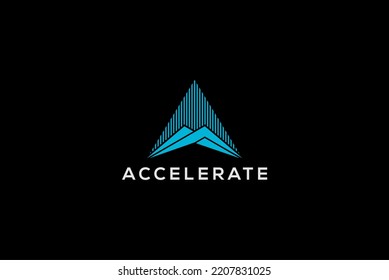 Triangle motion logo design modern technology company icon symbol