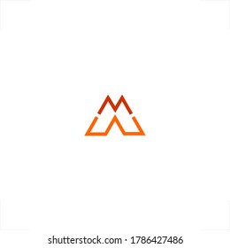 triangle mountain shape initial M W A letter logo