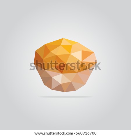 Triangle muffin vector illustration. Polygon cupcake icon.