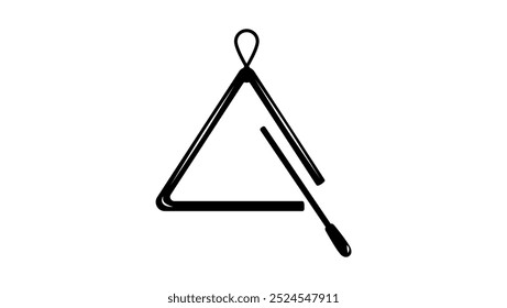 Triangle music, black isolated silhouette