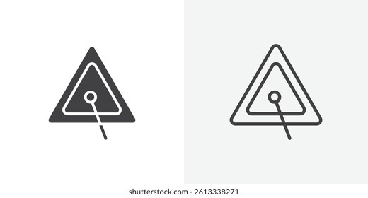 Triangle music icon collection for website designs
