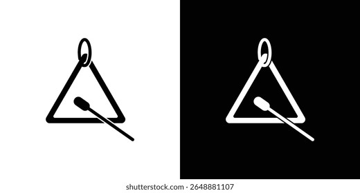 Triangle music icon of a flat style vector