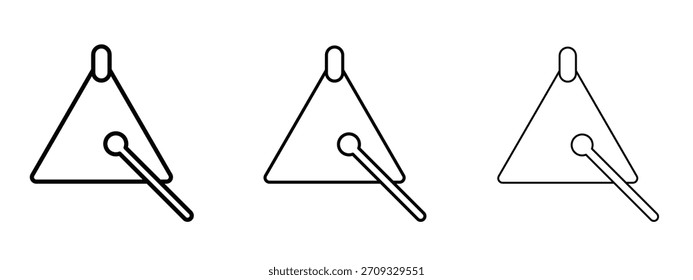 Triângulo ícone da música sinal de estilo linear para conceito móvel e web design.