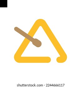 icono de música triangular logotipo de estilo plano vectorial