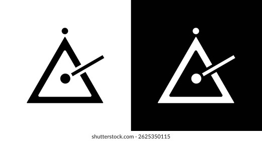 Triangle music icon simple line vector. Symbol, logo.
