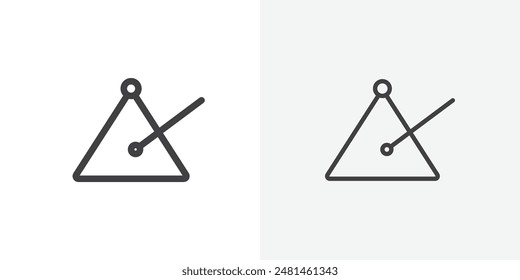 Triangle music icon symbol collection on white background.