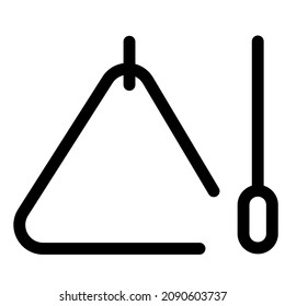 Triangle music instrument with a drumstick layout