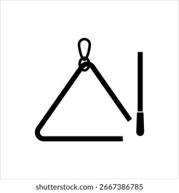 Triangle Music Instrument Icon Vector Art Illustration