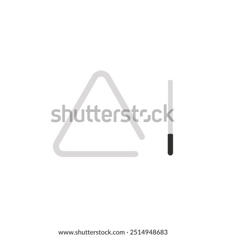Triangle music instrument on isolated white background.Vector illustration cartoon flat style.