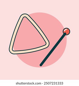 The triangle music instrument vector icon