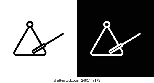 Triangle music line icon vector illustration set.
