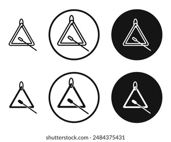 Triangle music outlined icon vector collection.