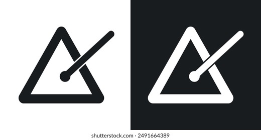 Triangle music vector icon set in solid style.