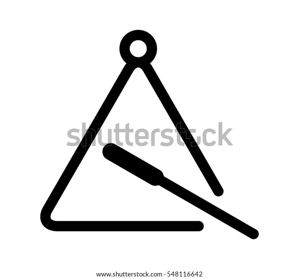 Triangle Musical Instrument Beater Flat Vector Stock 