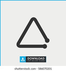 triangle musical instrument icon. Simple filled triangle musical instrument icon. On white background.