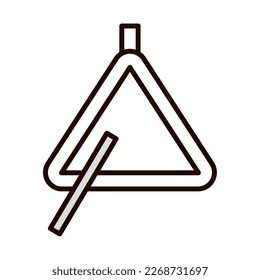 triangle musical instrument line icon isolated