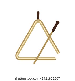 Triangle musical instrument vector illustration. Percussion music instrument.