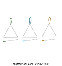 triangle musical instrument vector on white background