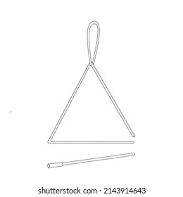 triangle musical instrument vector on white background