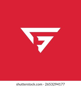 Plantilla de Vector de diseño de logotipo de letra F de espacio negativo de triángulo