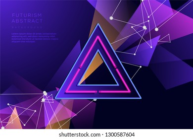 Triangle Neon Geometric Abstract Background