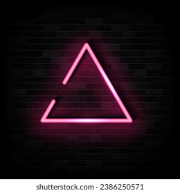 Triangle Neon Sign Symbol Vector. Light banner, Light art