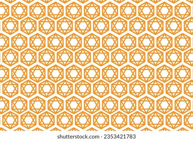 The triangle is nested inside the hexagon like a magic circle mainly use orange Use as a fabric pattern or a backdrop for various events